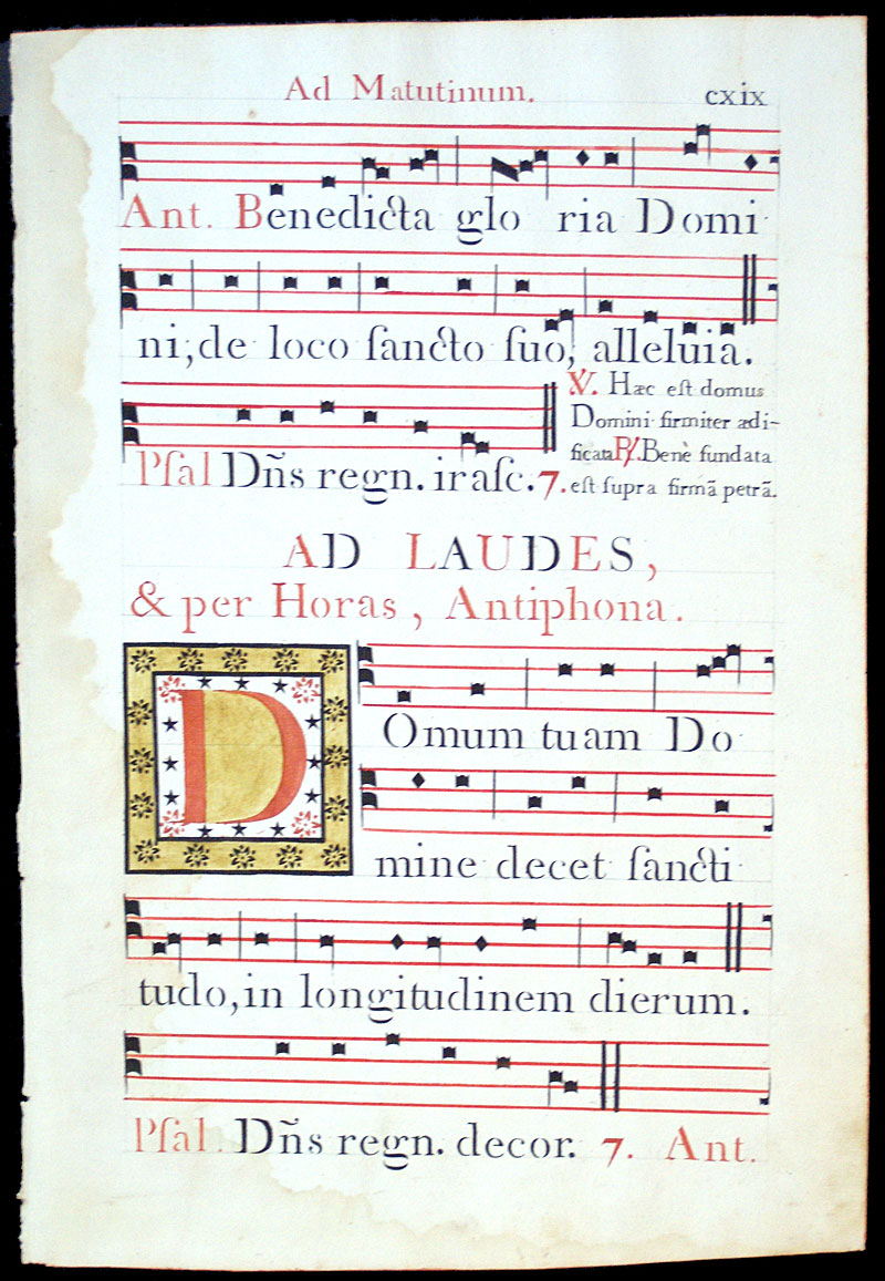 Gregorian Chant - 1778 -Dedication of Church - Italy