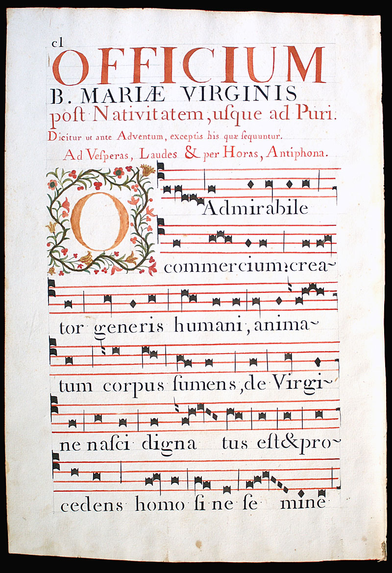 Gregorian Chant - c 1778 - Olbia, Italy Feasts of the BVM