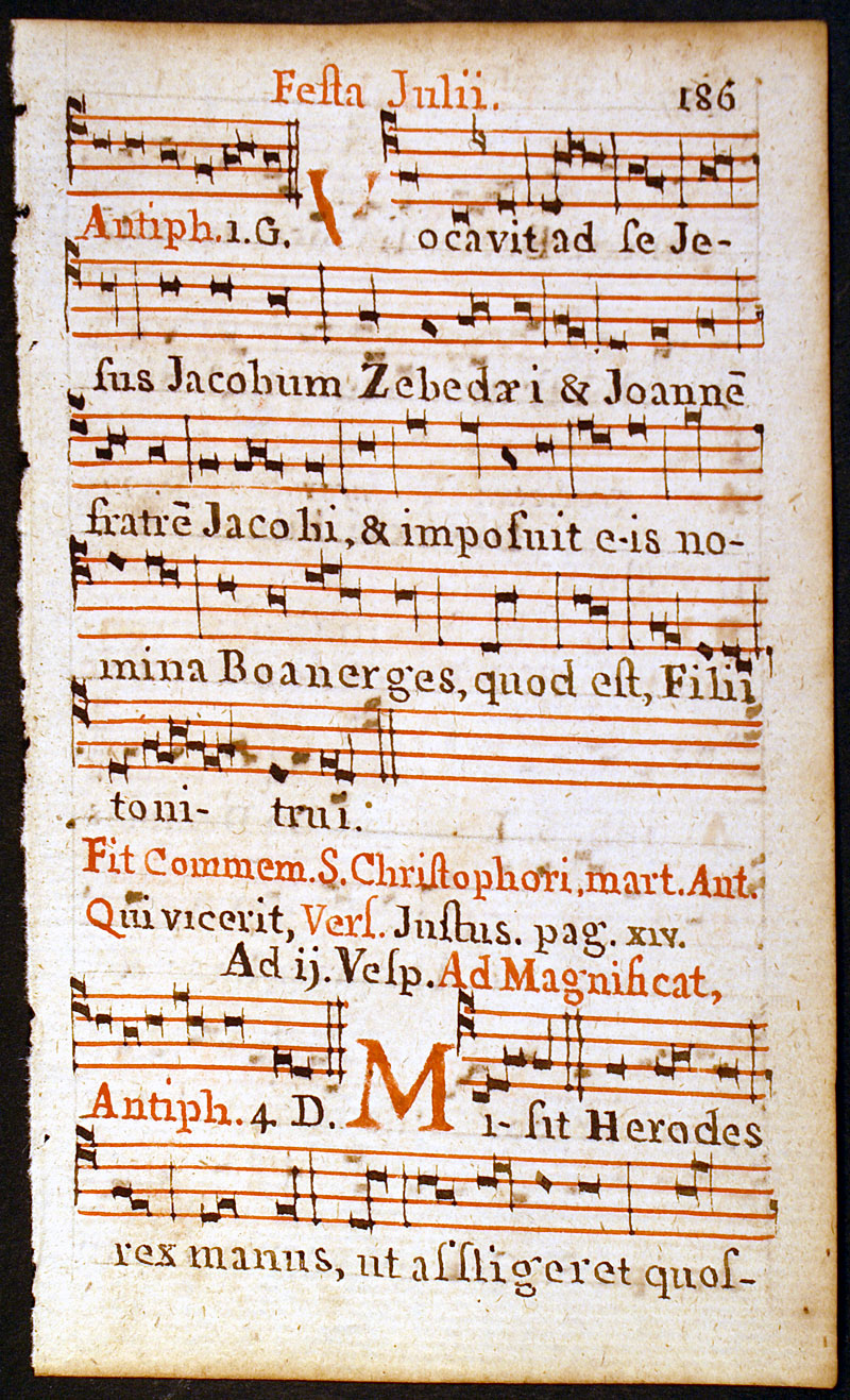 Gregorian Chant - c 1700 France - from small Missal