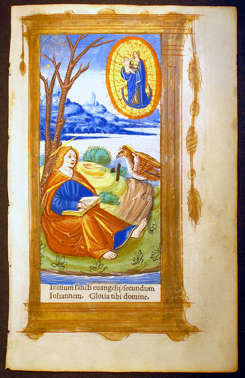 Book of Hours Leaf c. 1518 - Miniature of John on Patmos