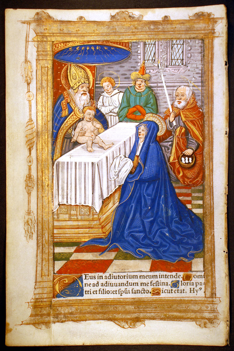 Presentation - Simeon's Prophesy c 1518 Book of Hours Leaf