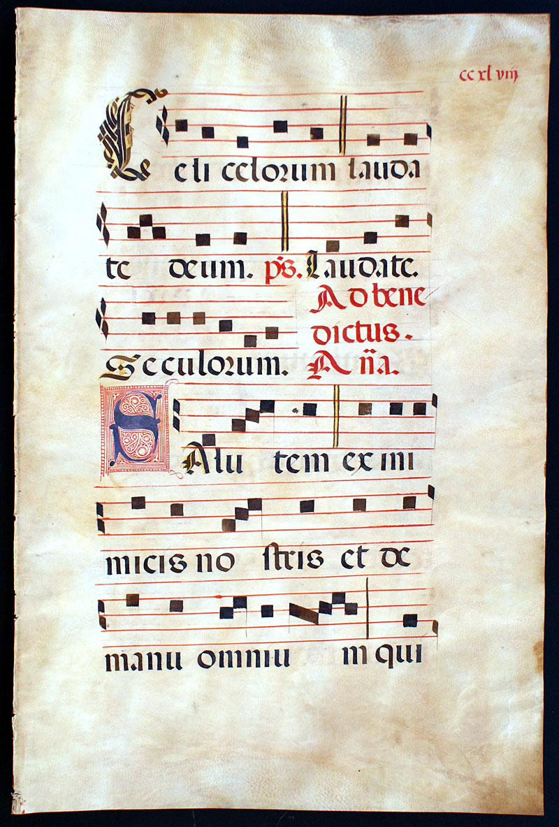 Antiphonal  Chant - c 1525 - Psalms & Luke - elaborate initials