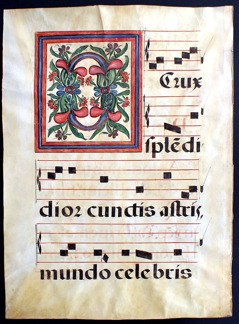 Gregorian Chant - c 1600 - Elaborate Initial Unusual Large Size