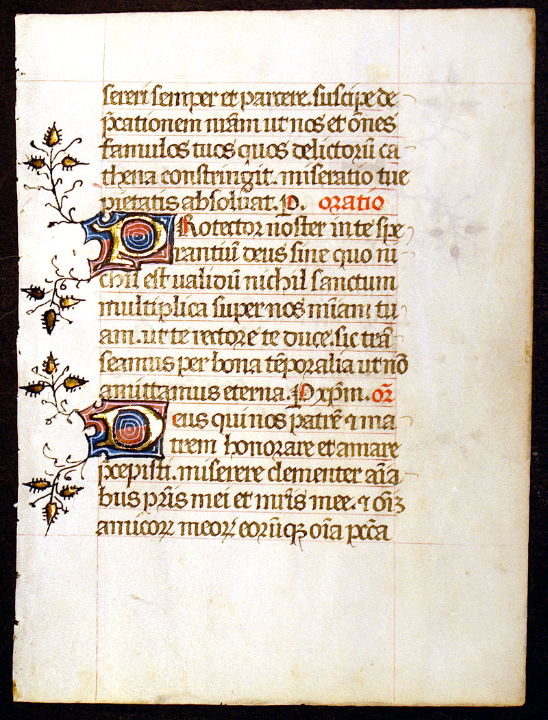 Medieval Book of Hours Leaf c 1450-70 - France or Flanders