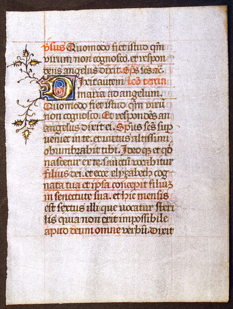 A Medieval Book of Hours Leaf c 1450-70 - Luke