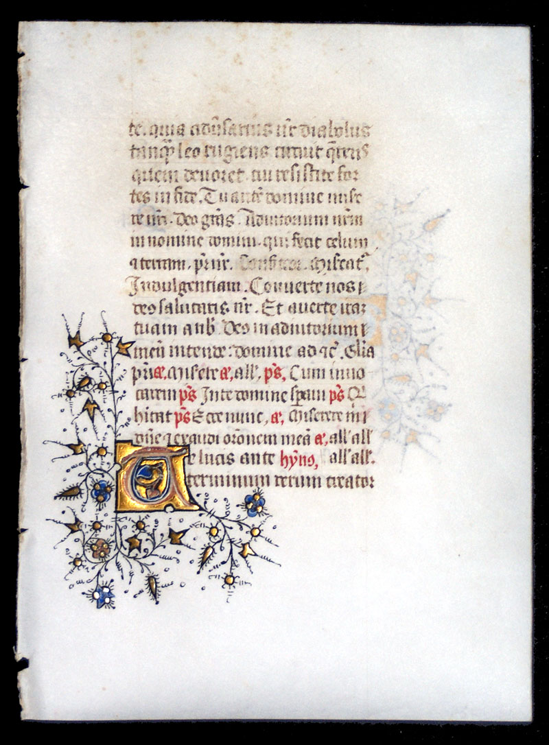 c 1425 Book of Hours Leaf - Ambrosian Hymn