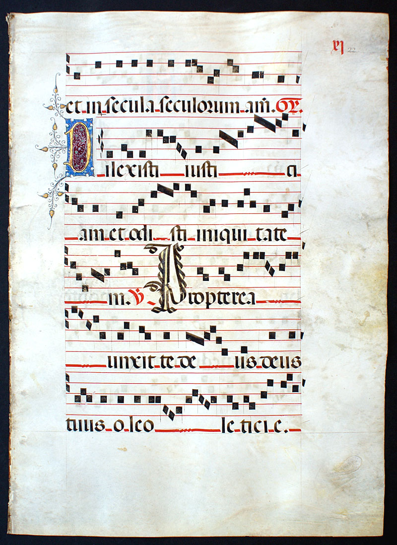 c 1460-90 Gregorian Chant - Psalms - elaborate initials