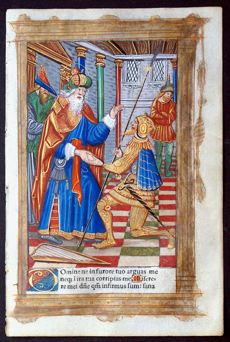 David and Uriah - c 1518 Book of Hours Leaf