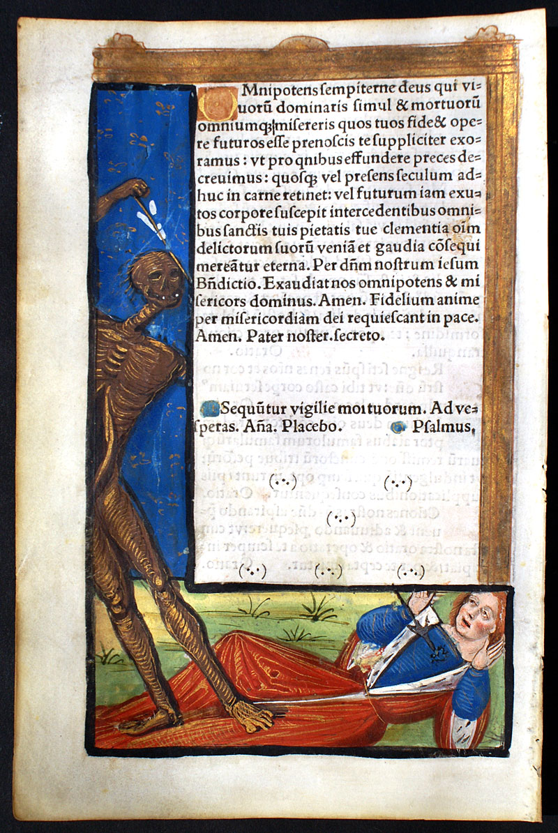 Death confronting a Nobleman - c 1518 Book of Hours Leaf