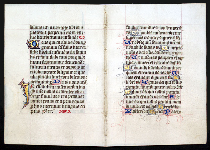 Two Book of Hours Leaves c 1450 - Bifolium - For English Market