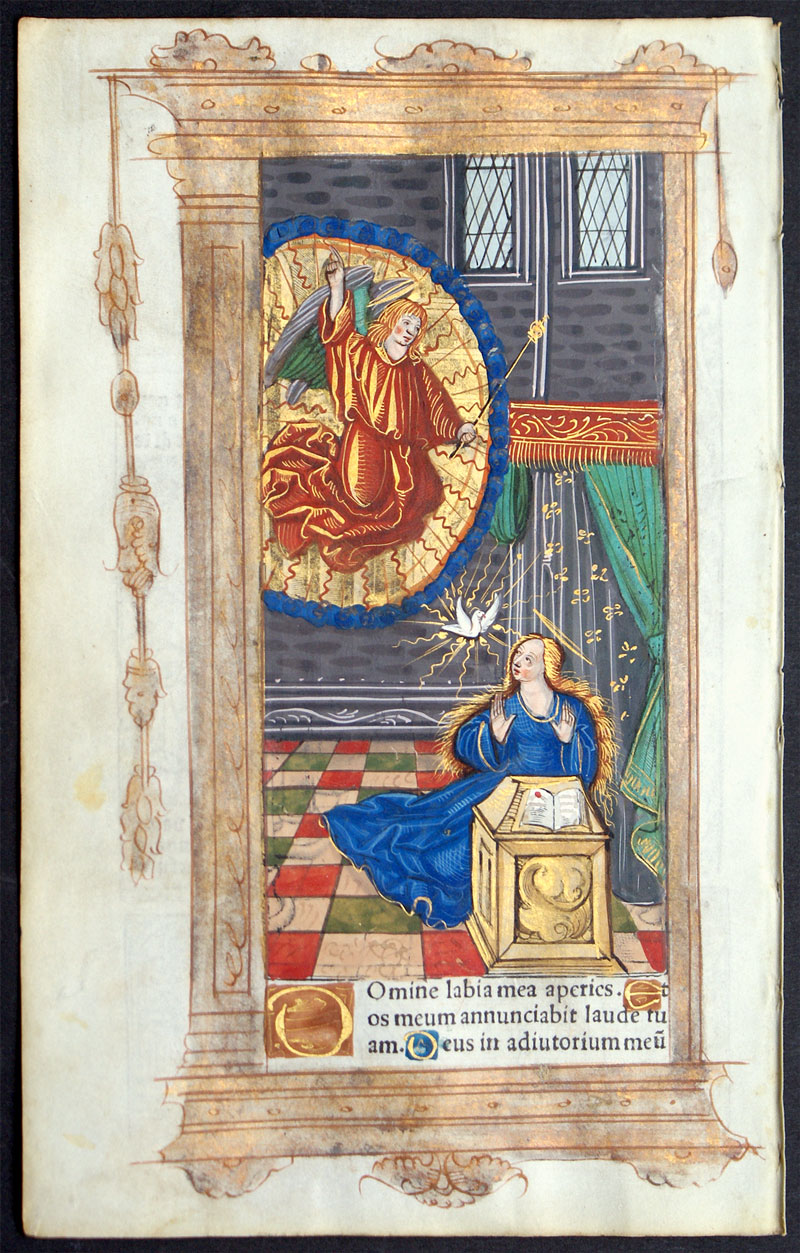 Annunciation to the Virgin Mary - c 1518 Book of Hours Leaf