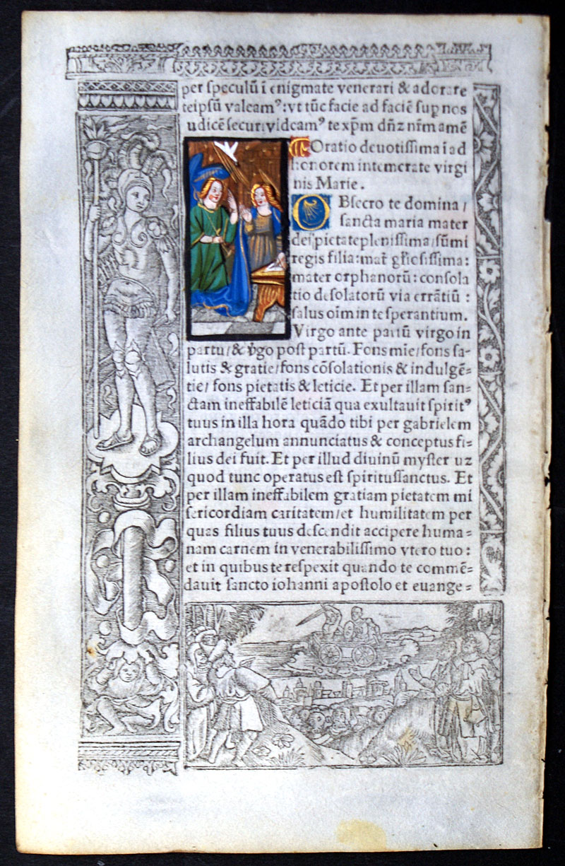 Obsecre Te - Annunciation to Mary - c 1518 Book of Hours Leaf