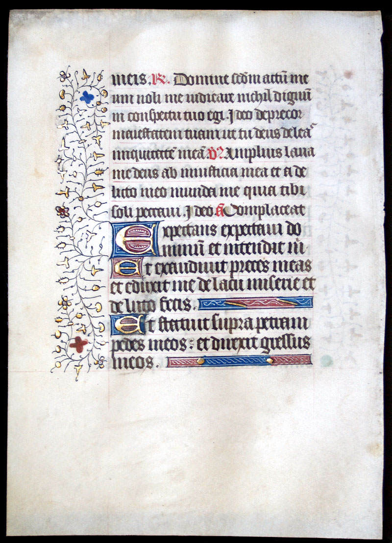 A book of Hours Leaf - Patience of Job - c 1450