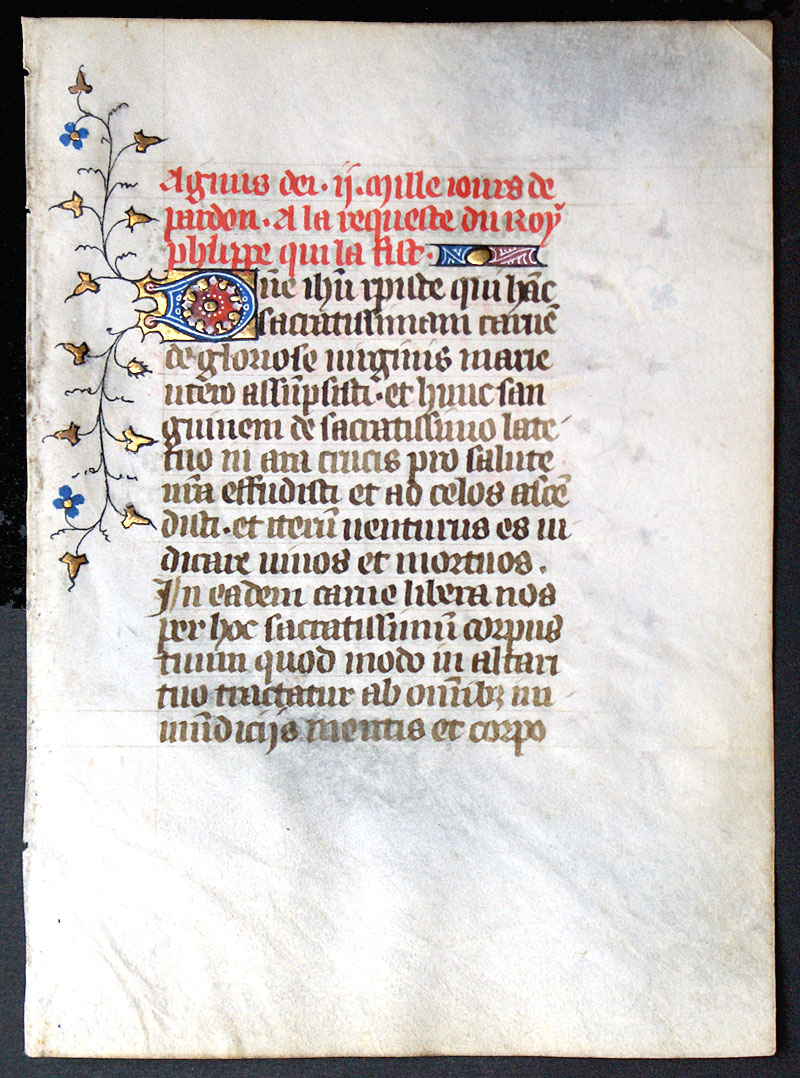 A Book of Hours Leaf c 1450-70 - Communion Prayer