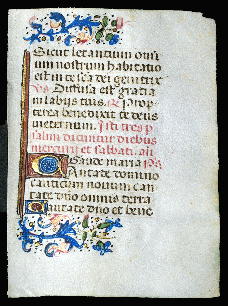 A Book of Hours Leaf c 1460 