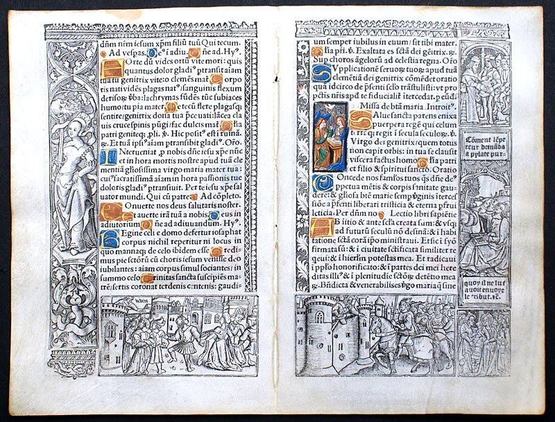 Book of Hours Leaf - c 1518 - Continuous Bifolium - Annunciation