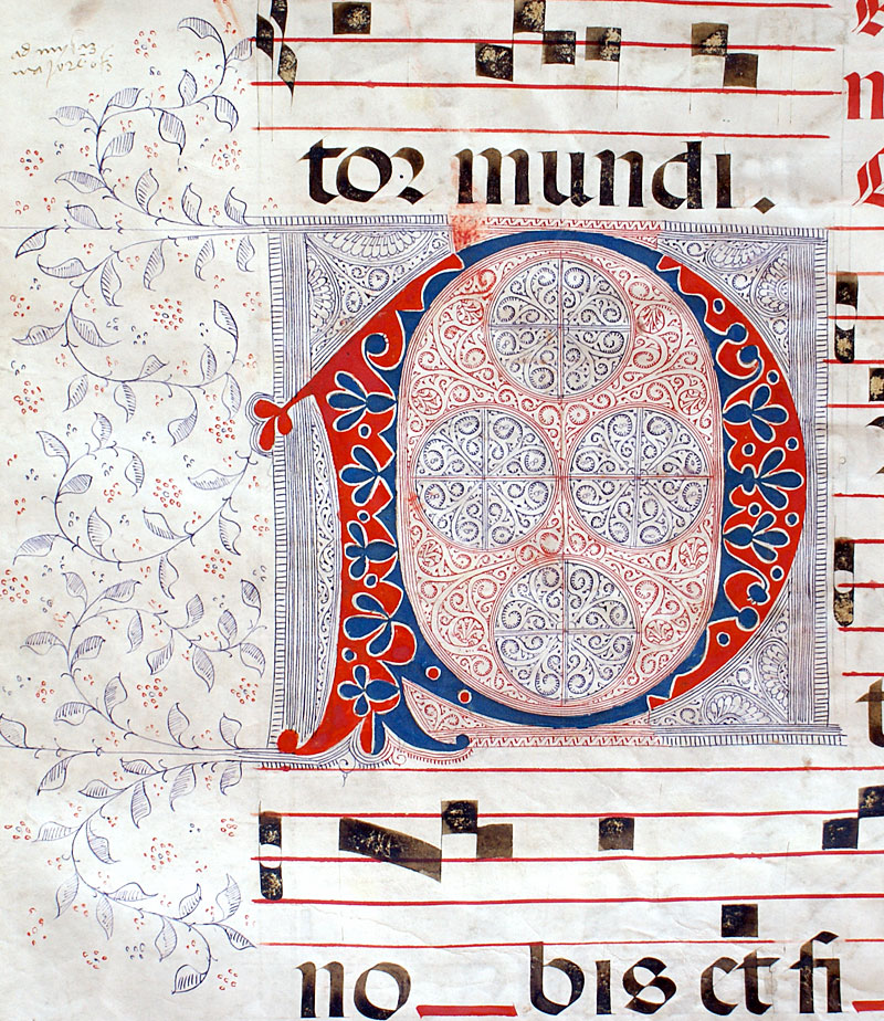 Christmas Day - Gregorian Chant - c 1480 - Puzzle Initial