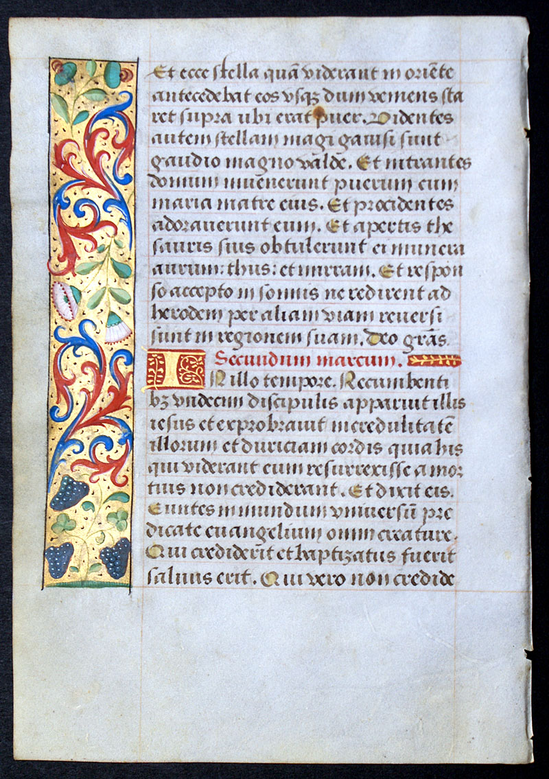 A Book of Hours Leaf c 1470-90 - Matthew & Mark - Wise Men