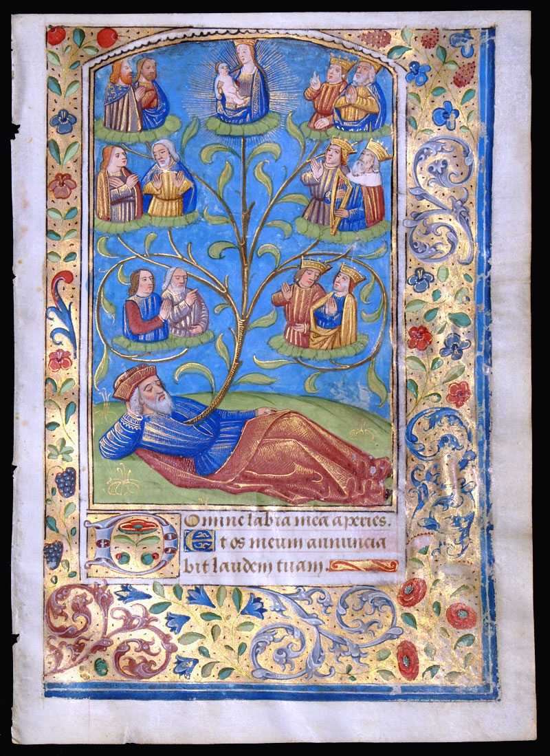 A beautiful Book of Hours Leaf w/ Tree of Jesse - c 1470-90