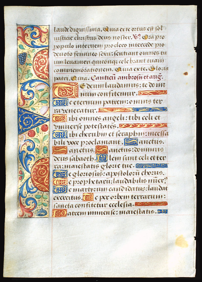 A Book of Hours leaf with elaborate borders, c 1470-90 Rouen