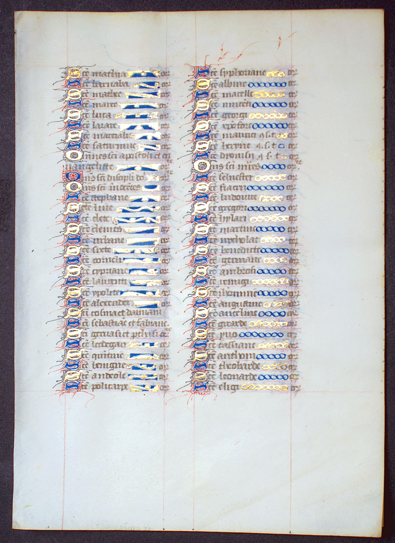 Breviary Leaf - c 1475 - Litany of the Saints