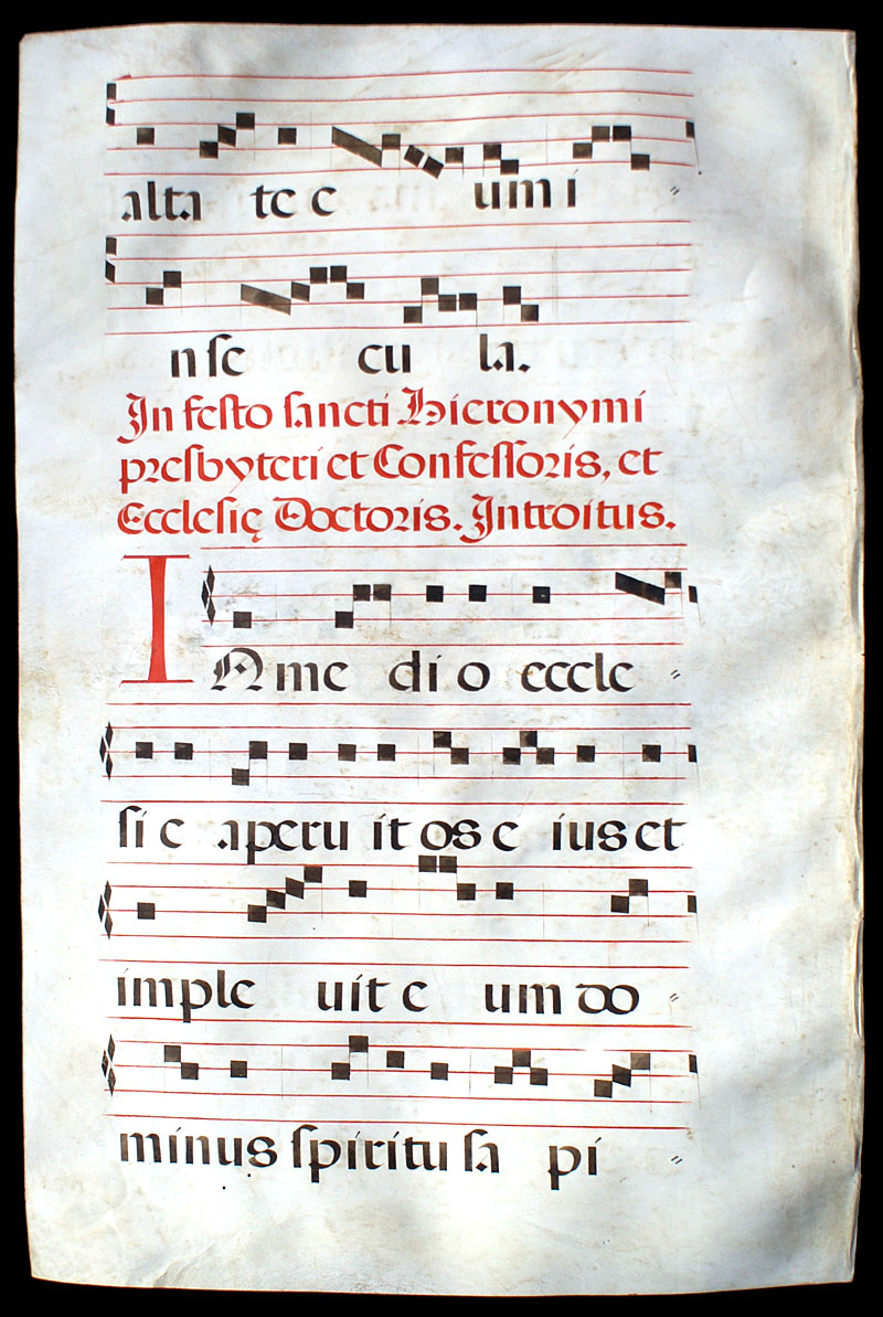 Antiphonal Leaf - c 1612 - Feast of Archangel Michael and Jerome