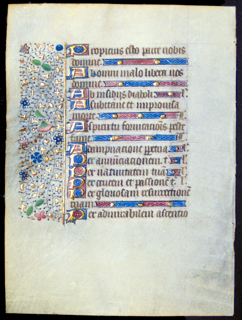 Book of Hours Leaf - Litany of the Saints - France c 1440-50