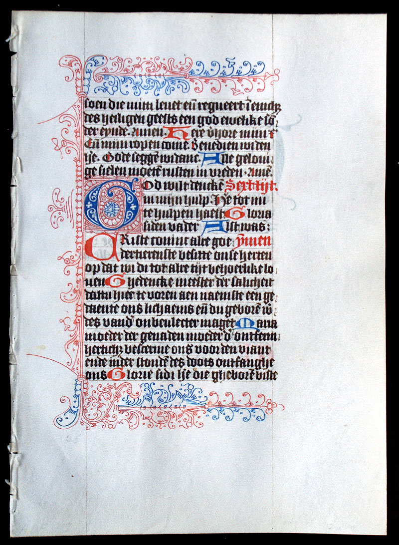 A Book of Hours Leaf - c 1475 - Delft - Block Group Design