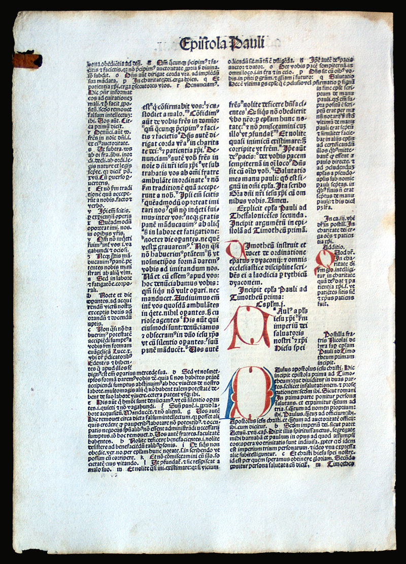 Biblia Latina - Incunabula printed in 1487 - II Thessalonians