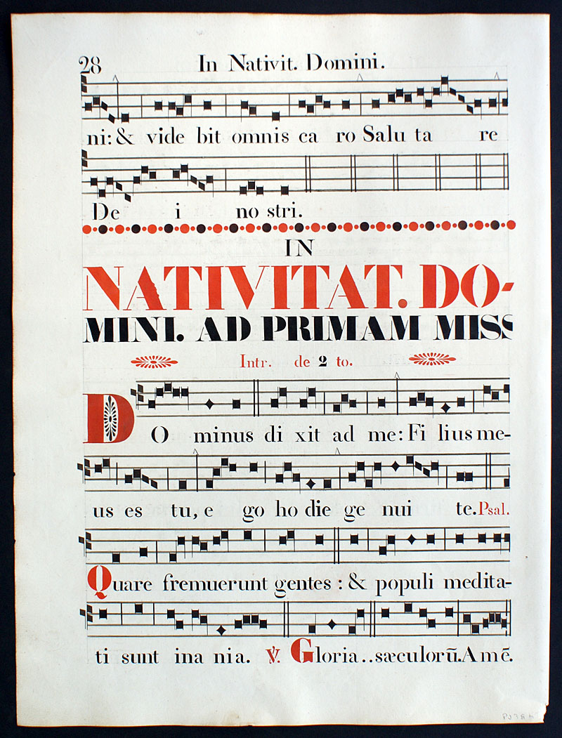 A Christmas Day Gregorian Chant - 1846 - Cistercian Manuscript