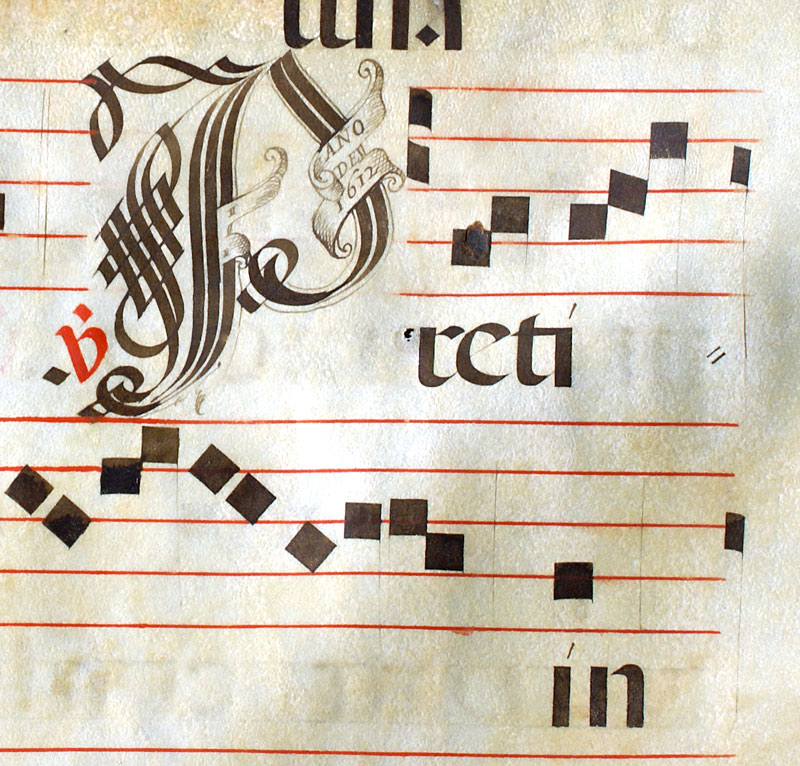 1612 - RARE Dated Gregorian Chant Leaf - Seville