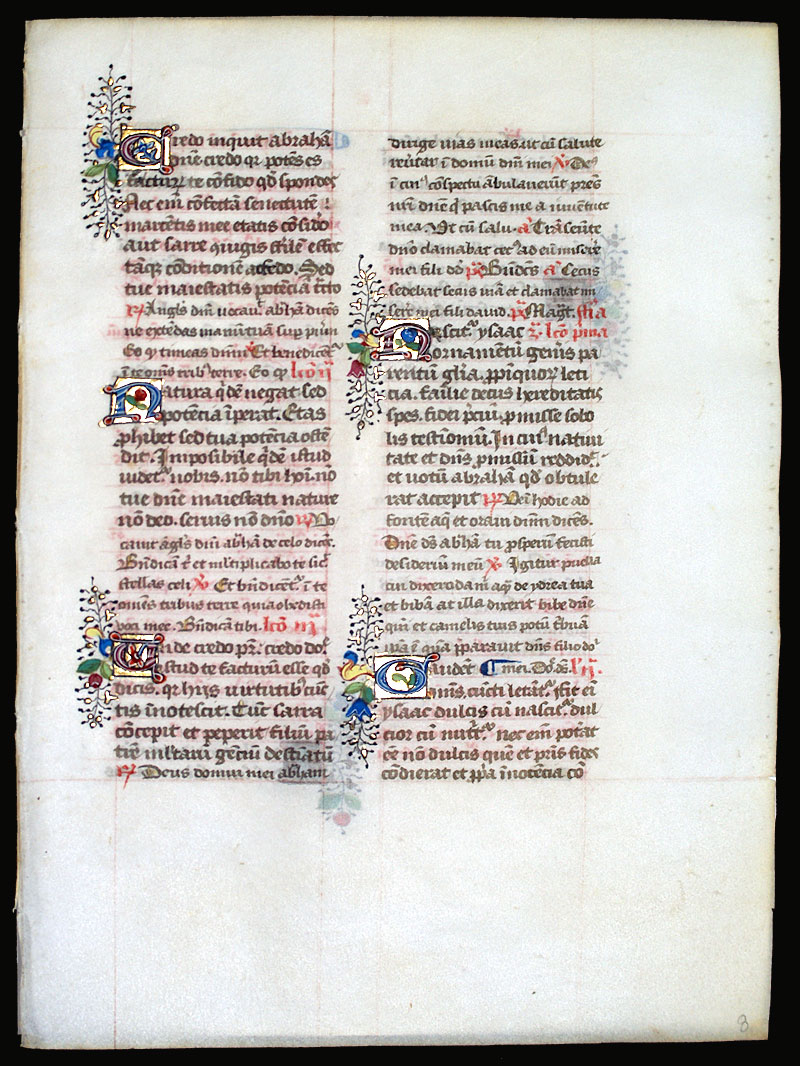 Breviary Leaf - Homilies by St John Chrysostom - c 1475