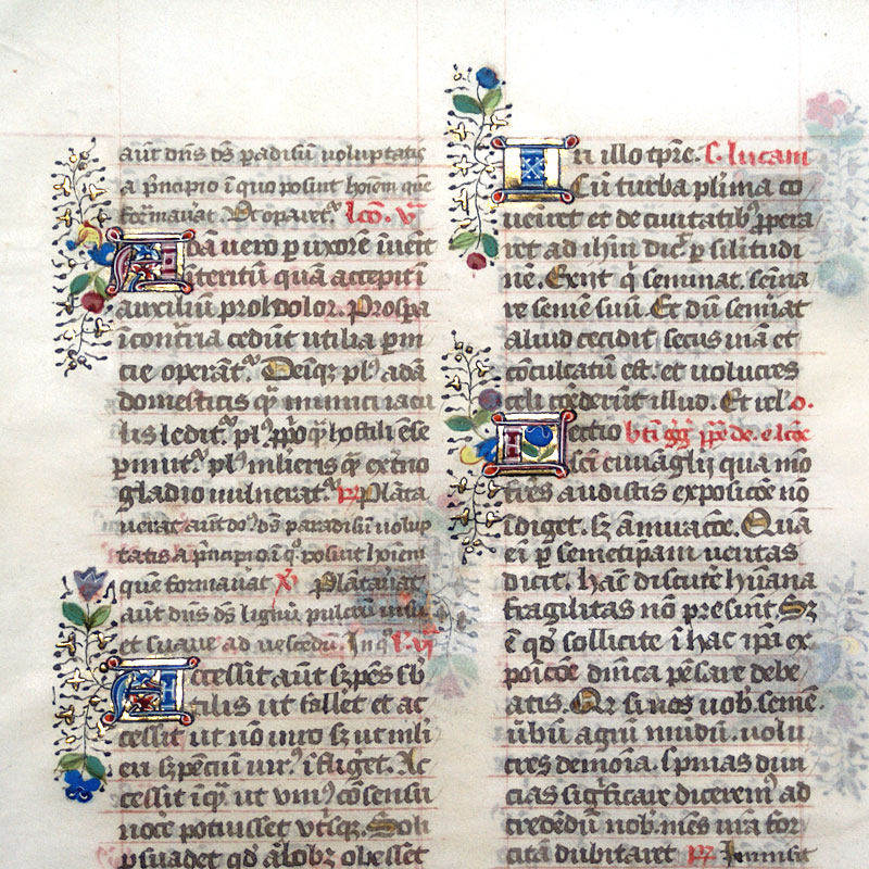 Breviary Leaves - 2 continuous Leaves - 4 Pages -  c 1475