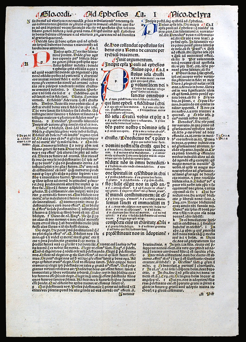 Biblia Latina - Incunabula printed in 1498 - Galatians Ephesians