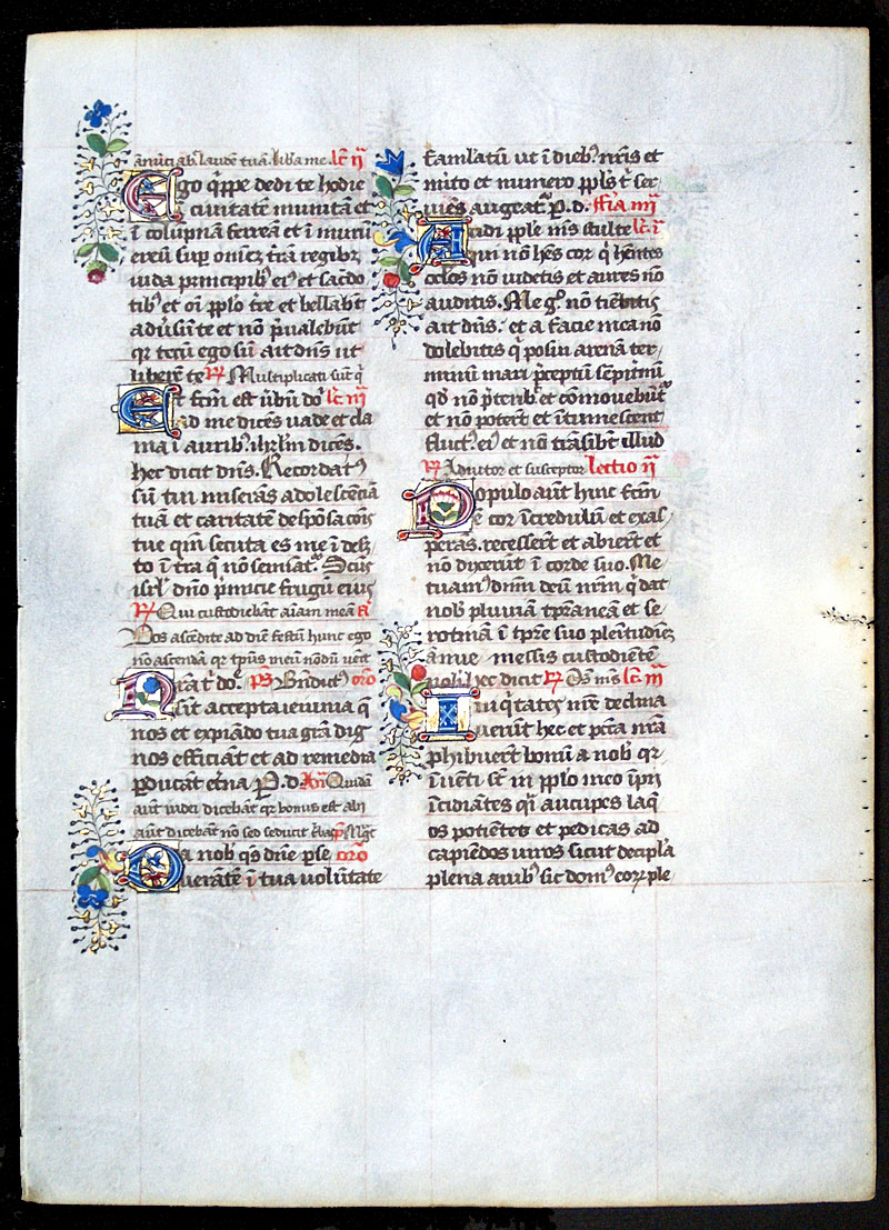 Breviary Leaf, c 1475 - Jeremiah - Beautiful initials