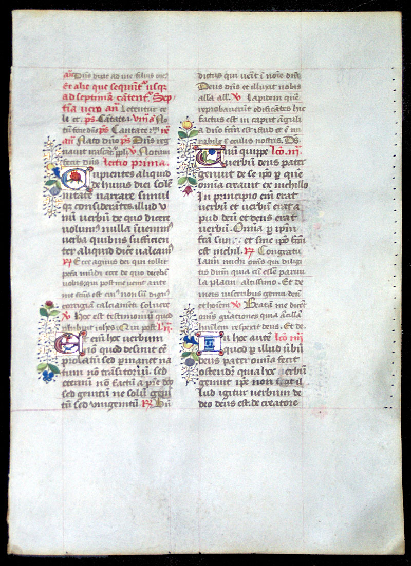 1475 Breviary Leaf - Christmas Sermon by St Fulgentius