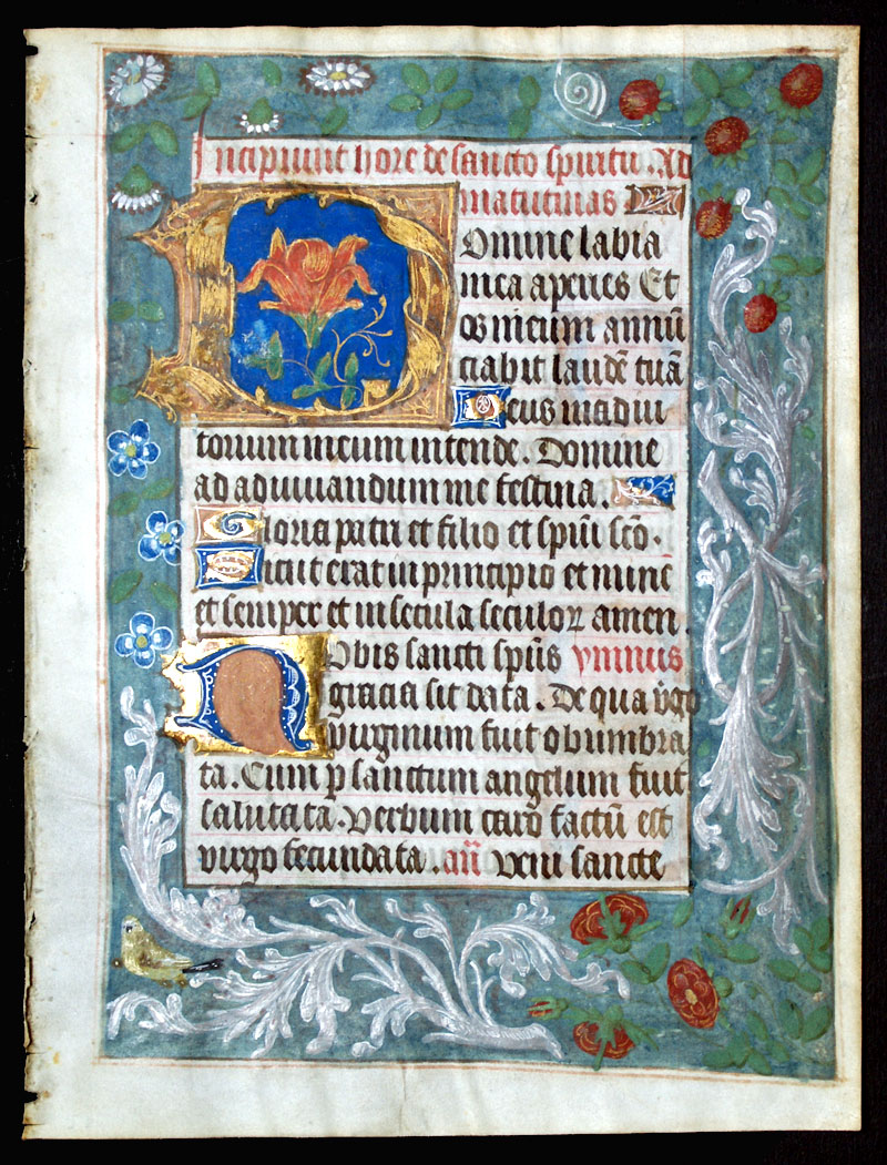 Book of Hours Leaf c 1480 - Bruges - trompe l'oeil border