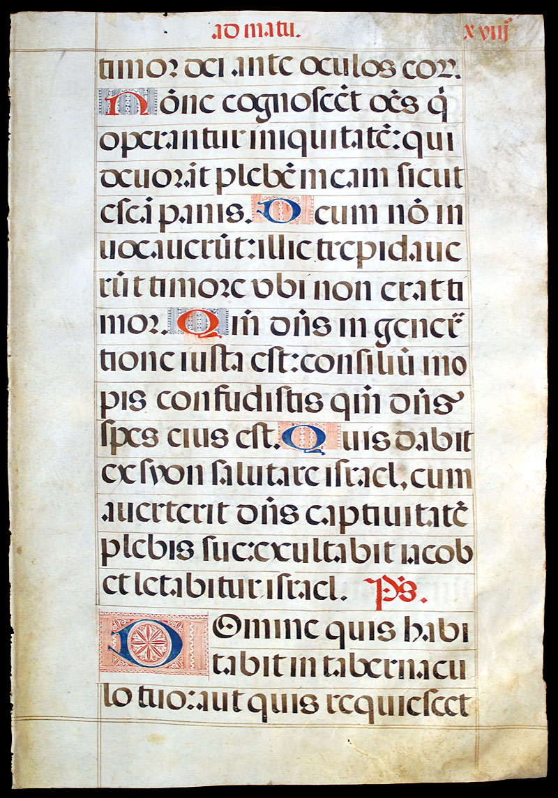 Choir Psalter Leaf - c 1520 - Psalms