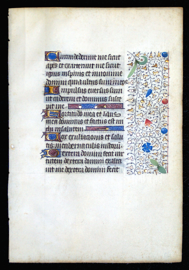 c. 1450-75 Book of Hours Leaf - Psalms - France (Anjou)