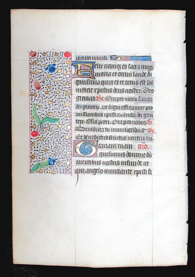 c 1450-75 Book of Hours Leaf - France - Psalms