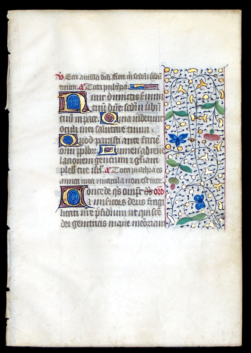 A Book of Hours Leaf - c 1450-75 - Canticle of Simeon - Luke