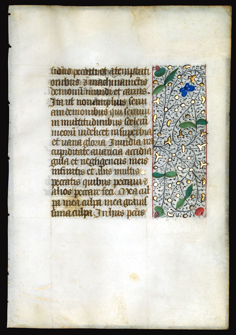 Book of Hours Leaf - c 1450-75 - O Intemerata - France