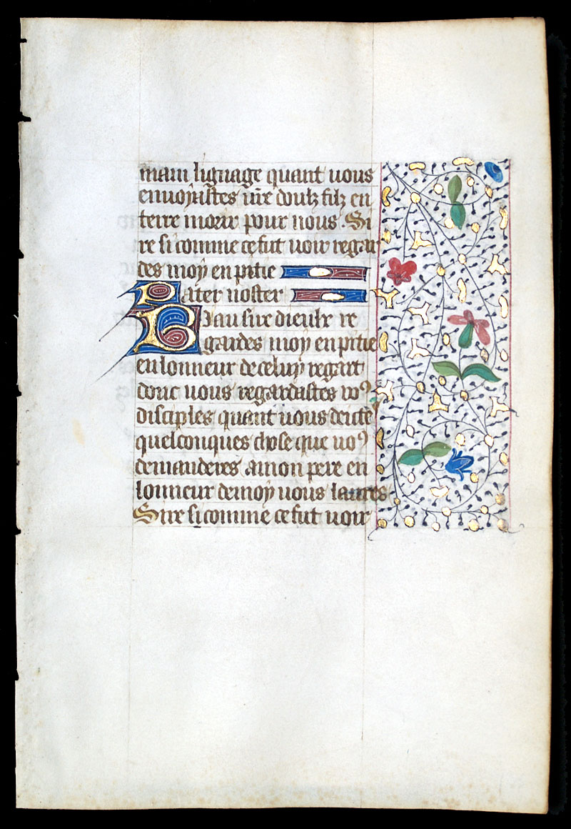 Book of Hours Leaf - c 1450-75 - Written in French