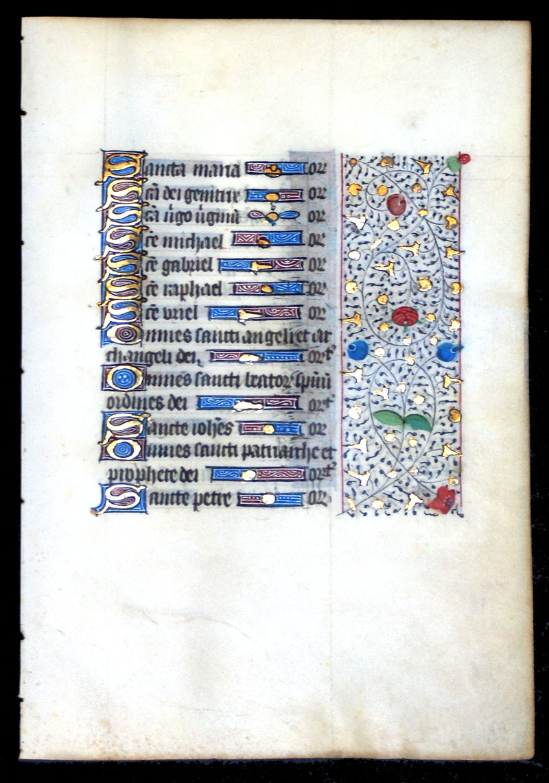 A Book of Hours Leaf - c 1450-75 - Litany of the Saints
