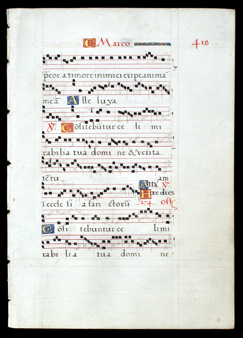 Gradual Music Leaf c 1550 - Psalms