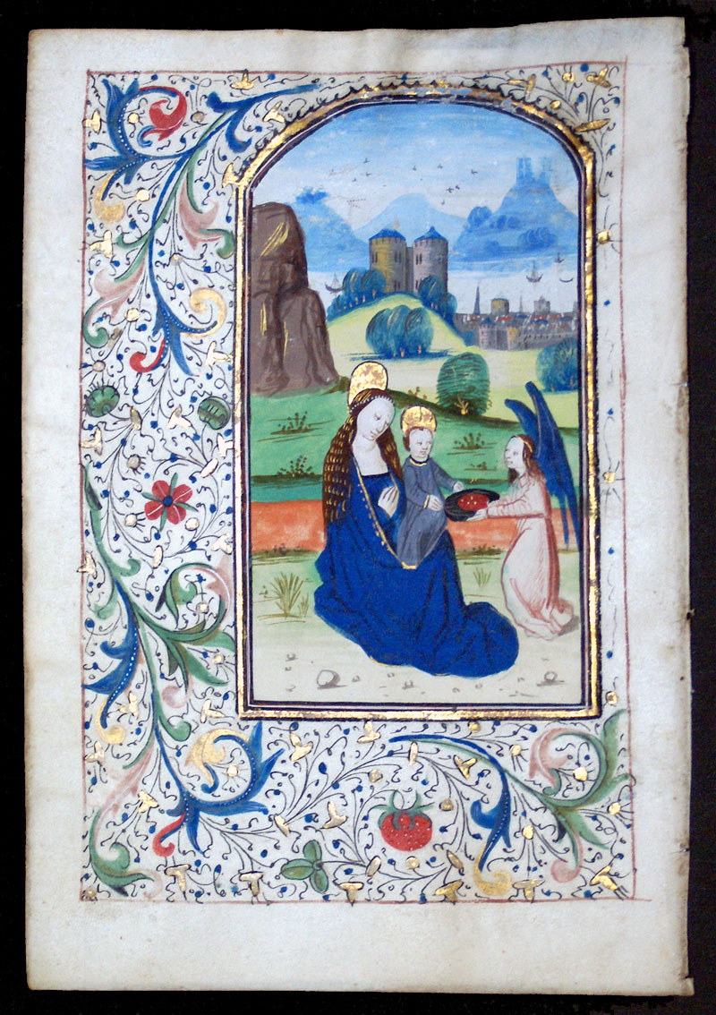 Book of Hours Leaf - Madonna and Child, c 1475 - Belgium
