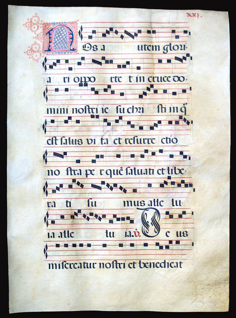 1490-1500  Gregorian Chant, elaborate  Puzzle Initial - Spain