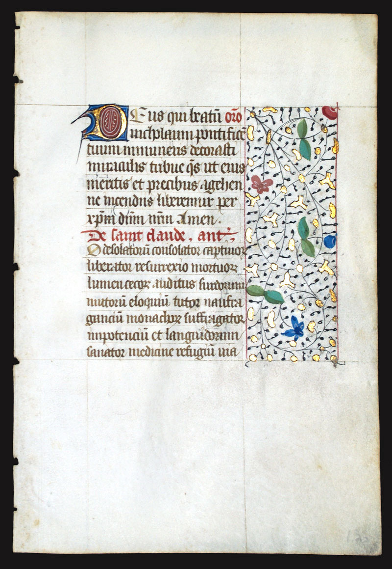 1450-75 - Book of Hours Leaf - Suffrages of the Saints
