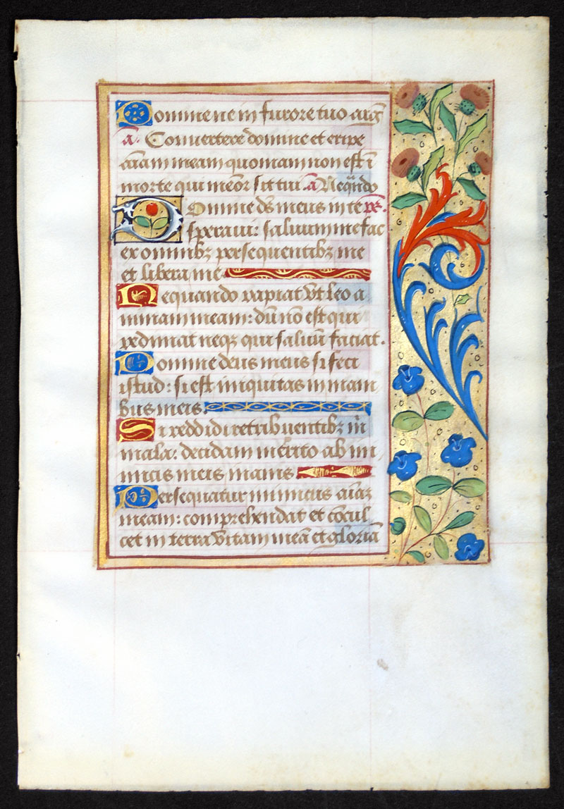 Book of Hours Leaf c 1490 - Elaborate panel borders