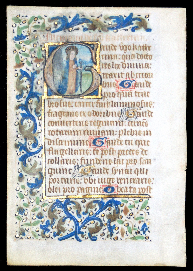 Book of Hours Leaf c 1450-75 - St Katherine